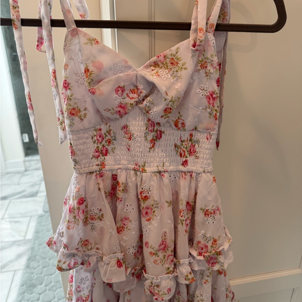 Floral Eyelet Ruffle Sundress